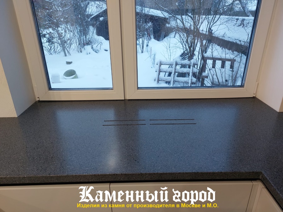 Г-образная Столешница из искусственного камня на кухне под заказ - Москва ☎️ +7(495) 762-64-72 