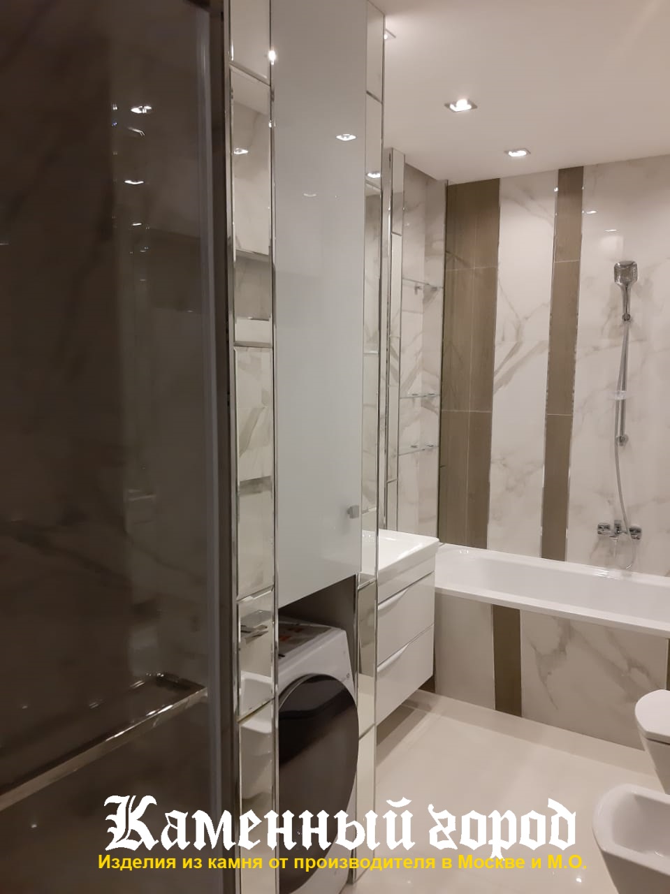 Столешница в ванной комнате из камня LG Hi Macs - г.Москва